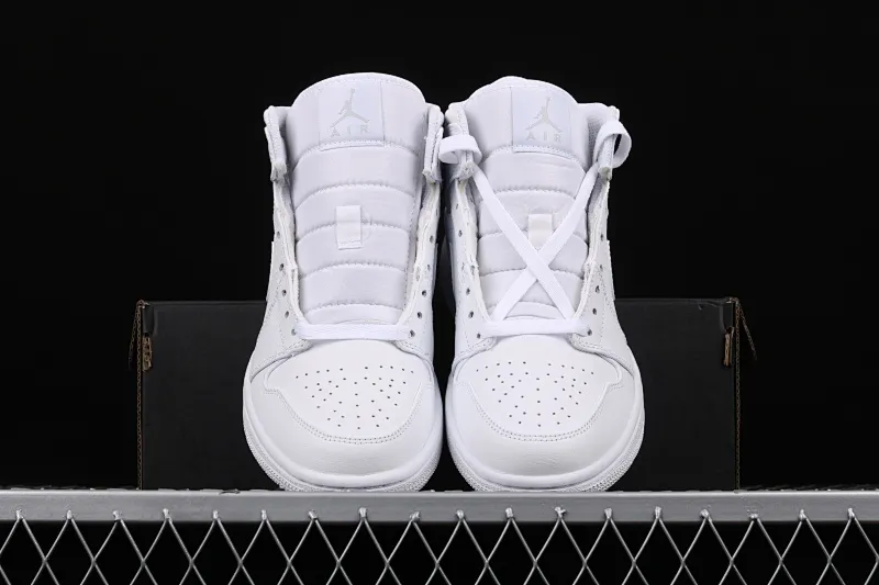 All Categories Air Jordan Jordan Series Basketball Shoes Air Jordan 1 Mid Air Jordan 1 Mid All White China Full First Layer Authentic Standard 554724-109